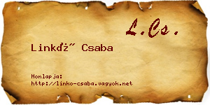 Linkó Csaba névjegykártya